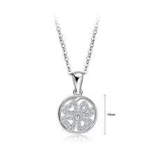 Load image into Gallery viewer, 925 Sterling Silver Fashion Elegant Four-leafed Clover Round Pendant with Cubic Zircon and Necklace - Glamorousky