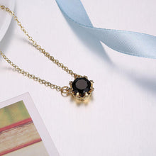 Load image into Gallery viewer, Fashion Simple Plated Gold Geometric Round Necklace with Black Cubic Zircon - Glamorousky
