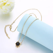 Load image into Gallery viewer, Fashion Simple Plated Gold Geometric Round Necklace with Black Cubic Zircon - Glamorousky