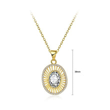 Load image into Gallery viewer, Fashion Simple Gold Plated Geometric Hollow Oval Pendant with Cubic Zircon and Necklace - Glamorousky