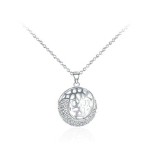 Load image into Gallery viewer, Simple and Fashion Hollow Geometric Round Pendant with Cubic Zircon and Necklace - Glamorousky