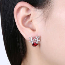 Load image into Gallery viewer, Fashion Romantic Elk Stud Earrings with Red Cubic Zircon - Glamorousky