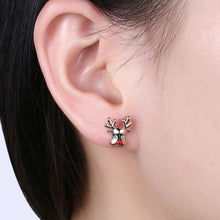 Load image into Gallery viewer, Fashion Simple Plated Rose Gold Elk Stud Earrings with Cubic Zircon - Glamorousky