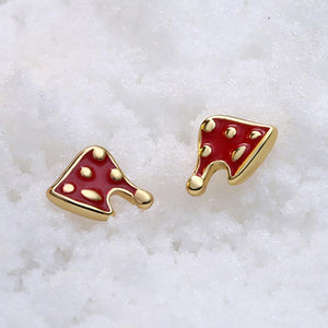 Fashion Simple Plated Gold Christmas Hat Stud Earrings - Glamorousky