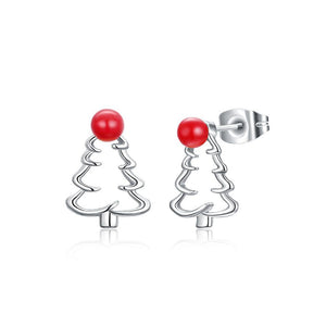 Fashion Simple Hollow Christmas Tree Stud Earrings - Glamorousky