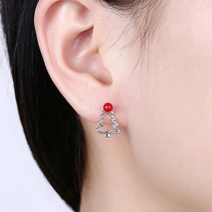 Fashion Simple Hollow Christmas Tree Stud Earrings - Glamorousky