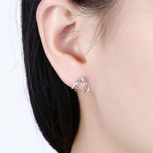 Simple and Fashion Geometric Stud Earrings with Cubic Zircon - Glamorousky
