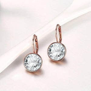 Simple Fashion Plated Rose Gold Geometric Round Earrings - Glamorousky