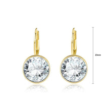 Load image into Gallery viewer, Fashion Simple Plated Gold Geometric Round Cubic Zircon Earrings - Glamorousky
