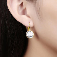 Load image into Gallery viewer, Fashion Simple Plated Gold Geometric Round Cubic Zircon Earrings - Glamorousky