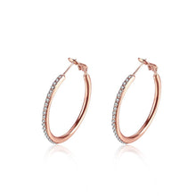 Load image into Gallery viewer, Fashion Simple Plated Rose Gold Geometric Round Cubic Zircon Earrings - Glamorousky