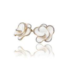 Load image into Gallery viewer, Fashion and Elegant Plated Gold White Flower Stud Earrings with Cubic Zircon - Glamorousky