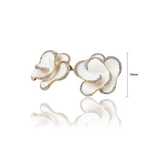 Load image into Gallery viewer, Fashion and Elegant Plated Gold White Flower Stud Earrings with Cubic Zircon - Glamorousky