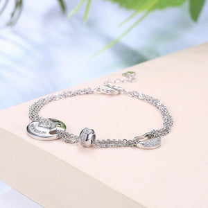 925 Sterling Silver Fashion Cute Piggy Bracelet with Cubic Zircon - Glamorousky