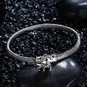 925 Sterling Silver Vintage Fashion Baby Elephant Bracelet