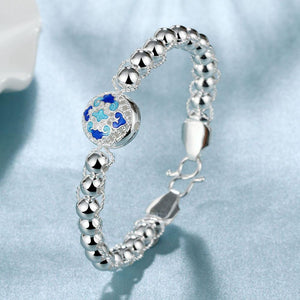 Fashion Vintage Blue Textured Beaded Bracelet - Glamorousky