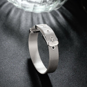 Simple and Fashion 10mm Mesh Strap Geometric Bracelet - Glamorousky
