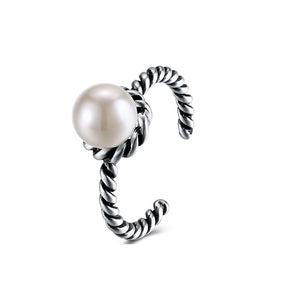 Vintage Fashion Pearl Adjustable Split Ring