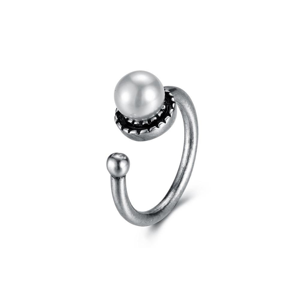 Vintage Fashion Pearl Adjustable Split Ring - Glamorousky