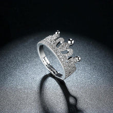 Load image into Gallery viewer, Noble and Bright Crown Cubic Zircon Adjustable Ring - Glamorousky