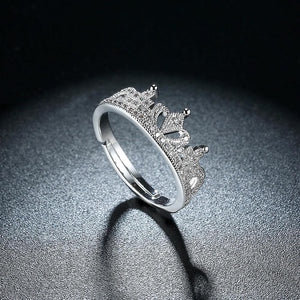 Fashion Bright Crown Cubic Zircon Adjustable Ring - Glamorousky