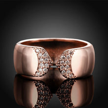 Load image into Gallery viewer, Fashion Simple Plated Rose Gold Geometric Cubic Zircon Adjustable Open Ring - Glamorousky