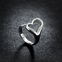 Load image into Gallery viewer, Simple Romantic Hollow Heart Adjustable Split Ring - Glamorousky