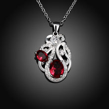 Load image into Gallery viewer, Fashion Elegant Geometric Pendant with Red Cubic Zircon and Necklace