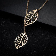 Load image into Gallery viewer, Simple Fashion Plated Gold Hollow Leaf Necklace - Glamorousky