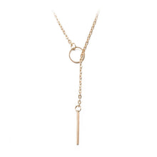 Load image into Gallery viewer, Simple and Fashion Plated Gold Geometric Bar Pendant with Necklace - Glamorousky