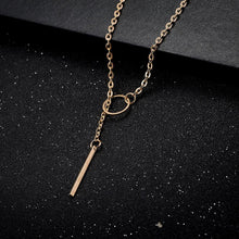Load image into Gallery viewer, Simple and Fashion Plated Gold Geometric Bar Pendant with Necklace - Glamorousky