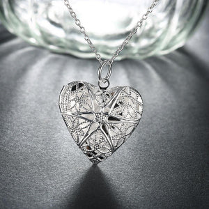 Fashion Romantic Hollow Heart Pendant with Necklace - Glamorousky
