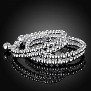 925 Sterling Silver Fashion Simple Geometric Round Bead Bracelet - Glamorousky