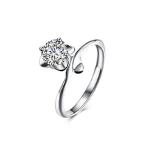 Load image into Gallery viewer, 925 Sterling Silver Fashion Elegant Flower Cubic Zircon Adjustable Ring - Glamorousky