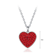 Load image into Gallery viewer, 925 Sterling Silver Brilliant Romantic Heart Pendant with Red Cubic Zircon and Necklace - Glamorousky