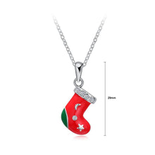 Load image into Gallery viewer, Elegant Christmas Socks Pendant with Cubic Zircon and Necklace - Glamorousky