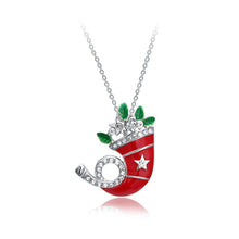 Load image into Gallery viewer, Fashion Romantic Christmas Socks Pendant with Cubic Zircon and Necklace - Glamorousky
