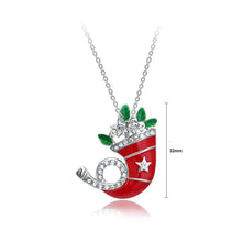 Load image into Gallery viewer, Fashion Romantic Christmas Socks Pendant with Cubic Zircon and Necklace - Glamorousky