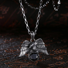 Load image into Gallery viewer, Fashion Personality Titanium Steel Eagle Pendant with Black Cubic Zircon and Necklace - Glamorousky