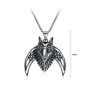 Fashion Personality Titanium Steel Wolf Head Pendant with Necklace - Glamorousky