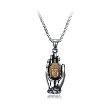 Load image into Gallery viewer, Fashion Personality Titanium Steel Buddha Palm Pendant with Necklace - Glamorousky