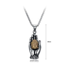 Load image into Gallery viewer, Fashion Personality Titanium Steel Buddha Palm Pendant with Necklace - Glamorousky