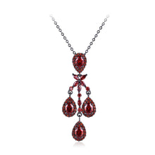 Load image into Gallery viewer, Vintage Fashion Geometric Pendant with Red Cubic Zircon and Necklace - Glamorousky