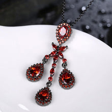 Load image into Gallery viewer, Vintage Fashion Geometric Pendant with Red Cubic Zircon and Necklace - Glamorousky