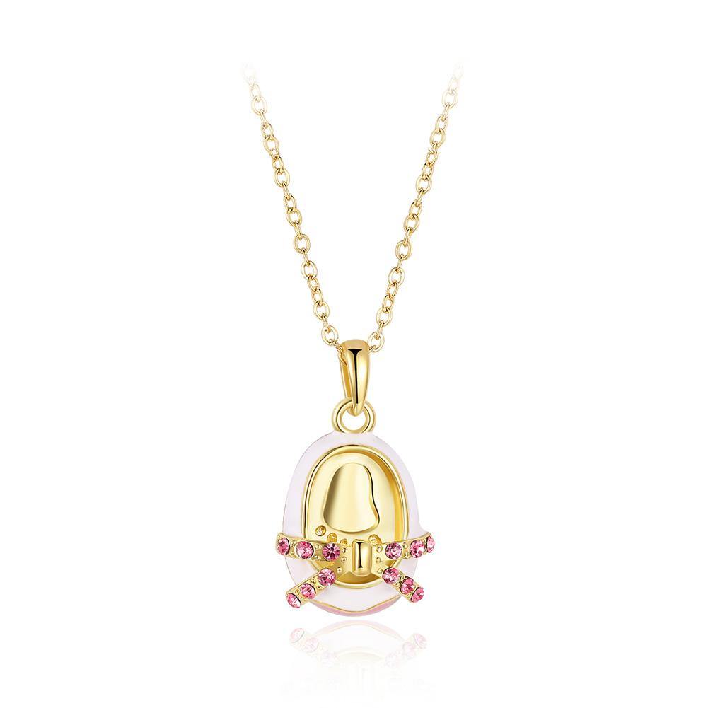 Fashion and Beautiful Plated Gold Shoe Pendant with Red Cubic Zircon and Necklace - Glamorousky