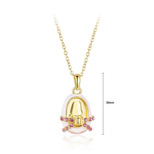 Fashion and Beautiful Plated Gold Shoe Pendant with Red Cubic Zircon and Necklace - Glamorousky
