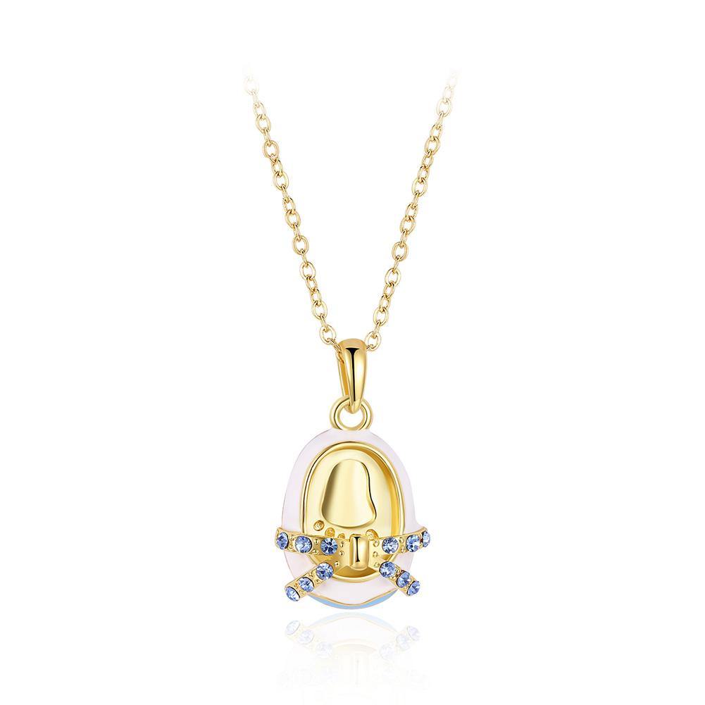 Fashion and Beautiful Plated Gold Shoe Pendant with Blue Cubic Zircon and Necklace - Glamorousky