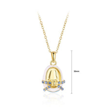 Load image into Gallery viewer, Fashion and Beautiful Plated Gold Shoe Pendant with Blue Cubic Zircon and Necklace - Glamorousky
