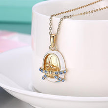 Load image into Gallery viewer, Fashion and Beautiful Plated Gold Shoe Pendant with Blue Cubic Zircon and Necklace - Glamorousky