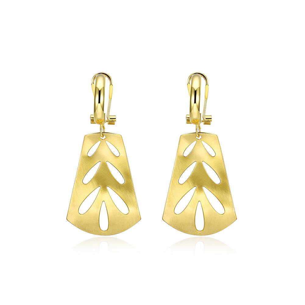Fashion Elegant Plated Gold Cutout Geometric Earrings - Glamorousky